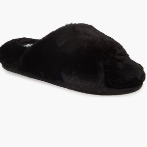 BP Sophie Criss Cross Plush Bedroom Slippers in Black Size XL (11) NWT